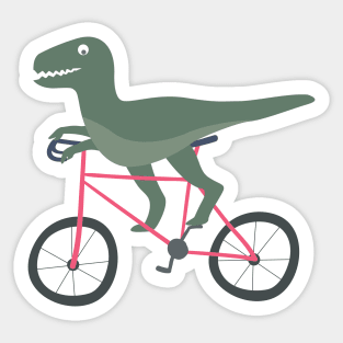 T-Rex Riding Bike Sticker